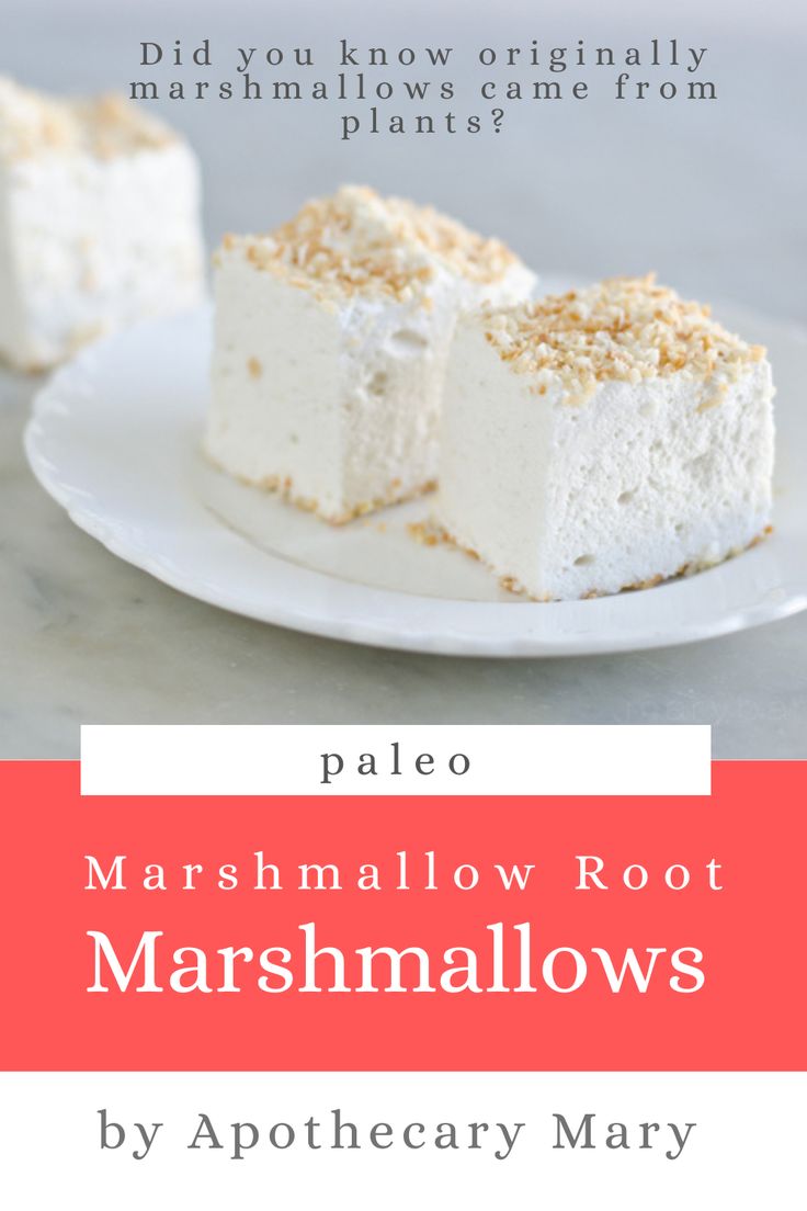 two pieces of marshmallow root cake on a plate with the title, did you know