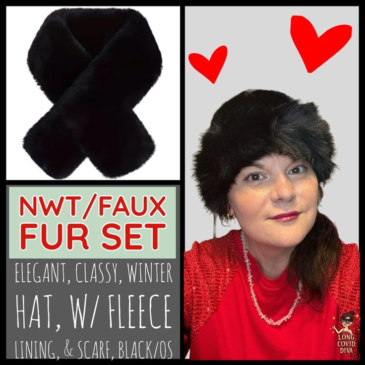 Nwt/Faux Fur Set/Elegant Winter Hat, W/ Fleece Lining, & Matching Scarf, Black/Os Condition: New With Tags (Nwt)! Brand New! Please See Photos For Measurement Information. Thank You! Details & Info: Hat Style: Mongolian, Bucket Hat Scarf Style: Cross Scarf Fabric Composition: 100% Polyester Color: Black Lining: Fleece Seasons: Fall, Winter Care Instructions: Hand Wash Or Dry Clean Please Make Sure To Look At All Of The Pictures & Video Closely, As They Make-Up The Majority Of The Description (Th Winter Care, Elegant Hats, Scarf Style, Hat Style, Hat Scarf, Winter Hat, Scarf Styles, Hat Fashion, Picture Video