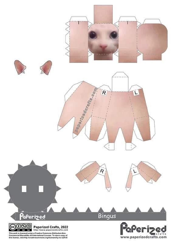 the paper doll is made to look like an animal