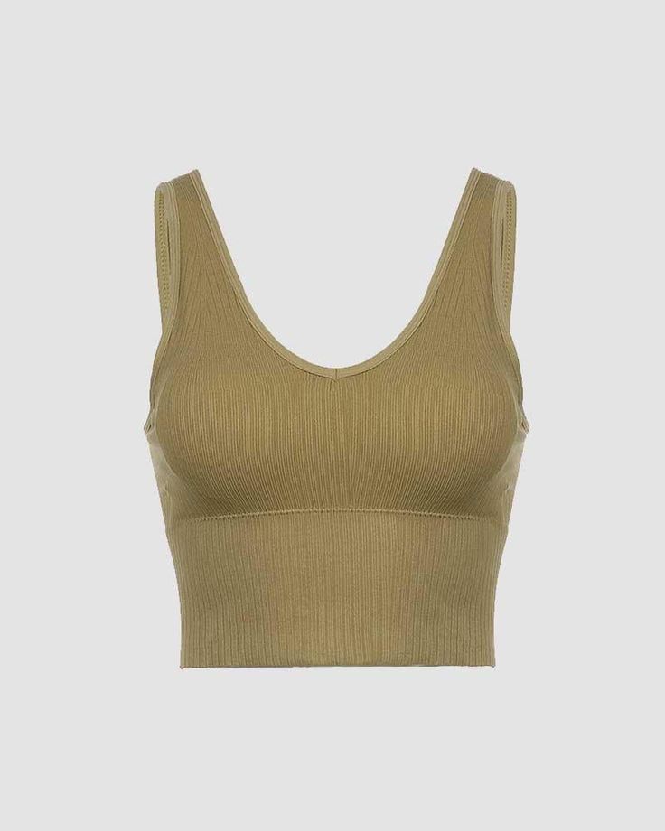 Details: Essential ribbed cami top Top Length: Cropped Sleeve Length: Sleeveless Materials:95% Polyester + 5% Spandex Vest Style Women, Bodycon Tops, Outfit 90s, Scoop Neck Tank Top, Ribbed Tank Top, Y2k Outfits, Cargo Skirt, Bottoming Shirt, American People