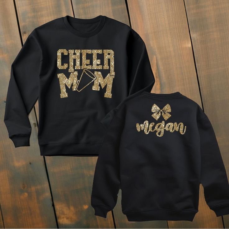 Cheer Mom Custom Sweatshirt Perfect Gift Idea Each Can Be Customized With Any Name Lots Of Color Choices Available Plus Sizes Available Up To 5x (Msg Me For A Listing) Cheer Mom Shirt, Cheer Team Gifts, Cheer Mom Shirts, Cheer Coaches, Cheer Gifts, Cheer Shirts, Mom Sweater, Cheer Team, Custom Glitter