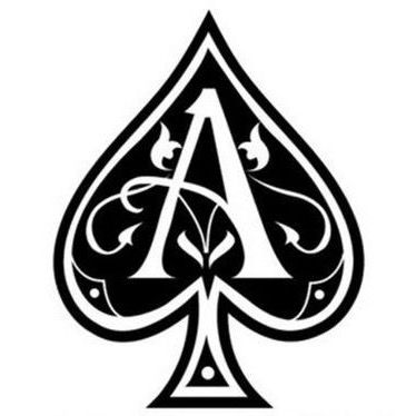 an ace playing card with the letter a in it's middle and bottom corner