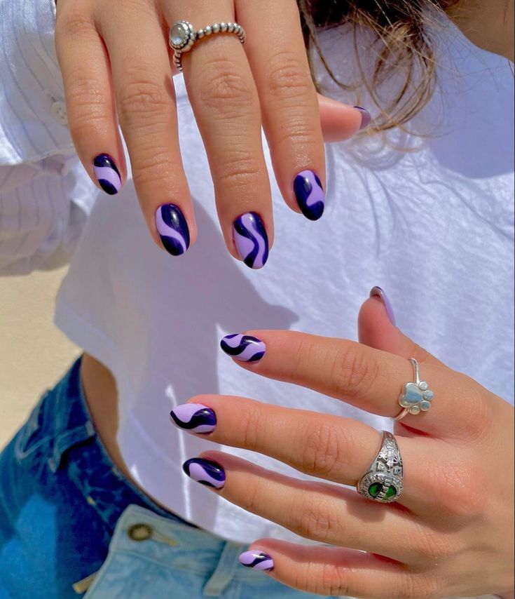 Violet Vibes, September Nails, Cute Nail, Cute Gel Nails, Fire Nails, Funky Nails, Chic Nails, Dope Nails, Short Acrylic Nails