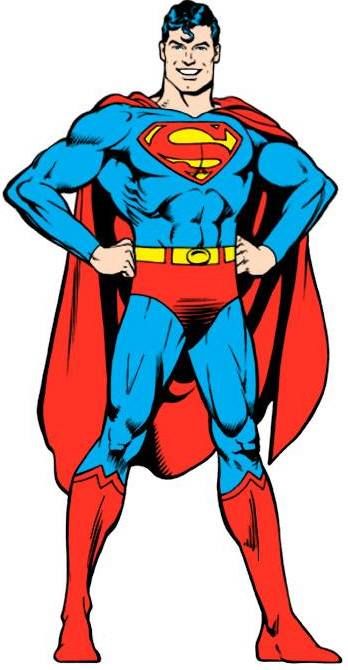 a man in a superman costume standing with his hands on his hips and wearing a red cape