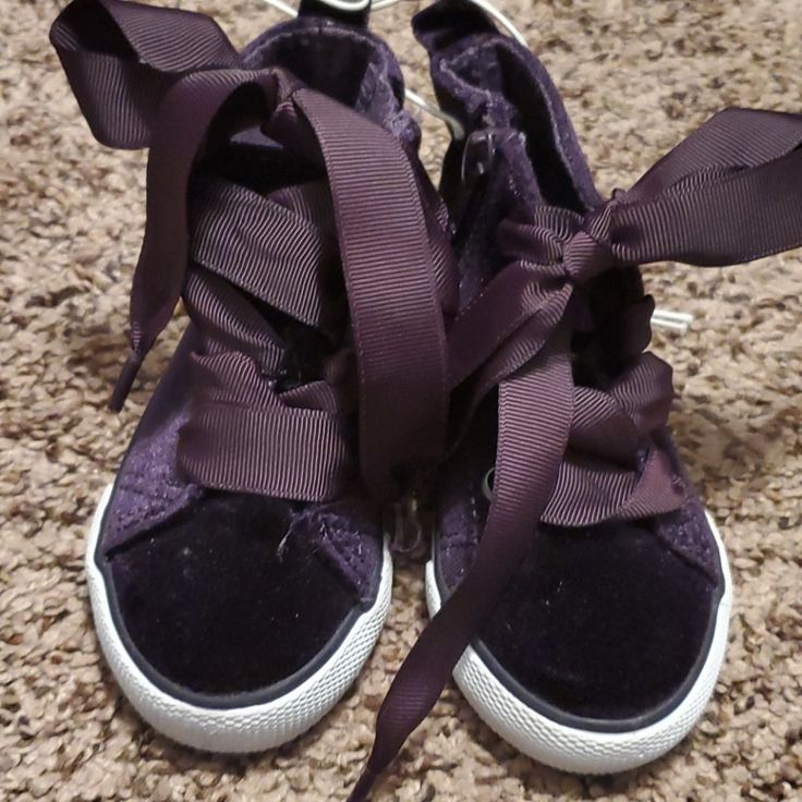 Dark Purple Toddler Sneakers Purple High-top Sneakers For School, Purple Mid-top Sneakers With Rubber Sole, Dark Purple Toddler Dress, Purple Non-slip Synthetic Sneakers, Toddler Sneakers, Cat & Jack, Dark Purple, Color Purple, Kids Shoes