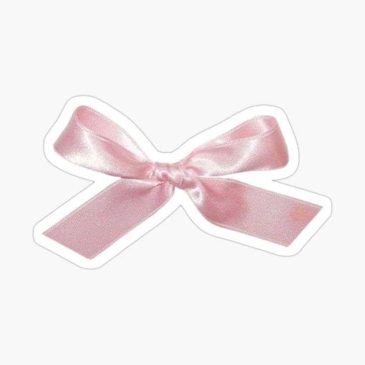 a pink bow sticker on a white background