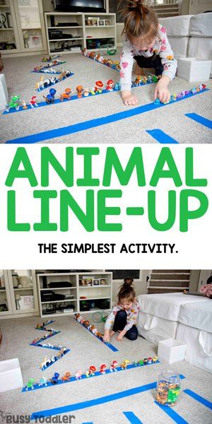 an animal line - up the simplest activity for toddlers