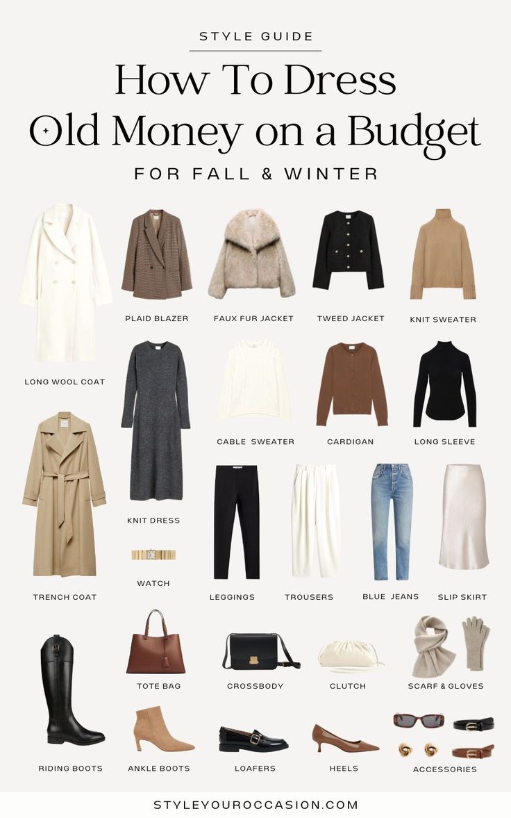 Want to get the old money aesthetic without breaking the bank? You’ll love my guide on how to dress old money in fall and winter while staying on budget! I’m sharing old money outfits for fall, quiet luxury winter outfits, and how to look classy and put together through fall and winter. Click through for classy, elegant, and chic fall and winter outfit ideas, plus an old money capsule wardrobe on a budget. Chic Luxury Outfit, Luxurious Looking Outfits, Minimal Elegant Outfit, Old Money Fashion Women Fall, Quiet Luxury Aesthetic Outfits Fall, Quiet Luxury Fashion On A Budget, Fall Outfits Old Money Aesthetic, Classy Old Money Outfits Winter, Quiet Elegance Fashion