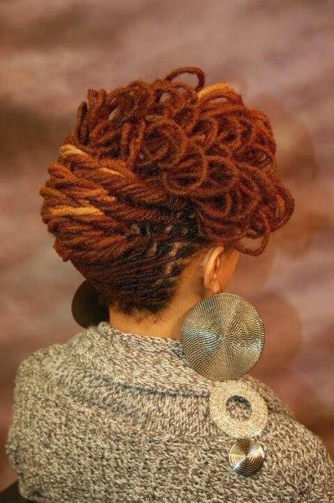 red locs #dreadstop - We are Live at www.DreadStop.Com French Roll, Dreadlock Styles, Dreads Styles, Dread Hairstyles, Hair Locks, Dreadlock Hairstyles, Natural Hair Inspiration, Afro Punk, Locs Hairstyles