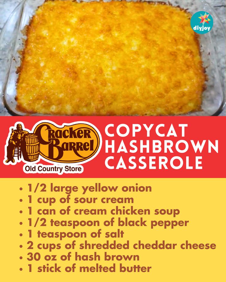 an image of a casserole recipe with instructions for it to be baked in the oven