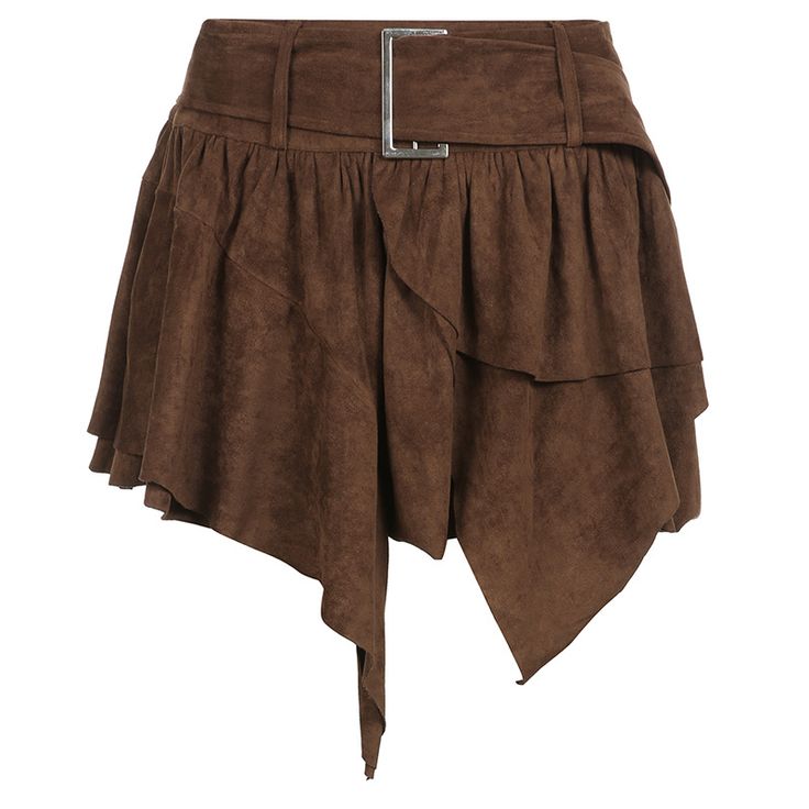 Size: L, Color: Brown Waistline Dress, Brown Y2k, Skirt Aesthetic, Cord Skirt, Half Skirt, Brown Skirts, Irregular Hem, Cargo Skirt, Summer Fabrics