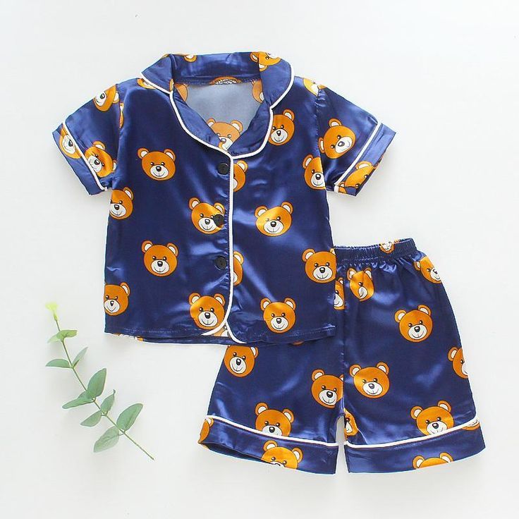 2-piece Animal Pattern Pajamas for Toddler Boy - PrettyKid Summer Satin Home Sets, Spring Bedtime Satin Sets, Cute Blue Home Sleepwear, Satin Sleepover Set With Short Sleeves, Satin Short Sleeve Sleepover Sets, Blue Summer Sleepwear For Home, Satin Bedtime Sets With Short Sleeves, Satin Bedtime Set With Short Sleeves, Satin Short Sleeve Bedtime Set