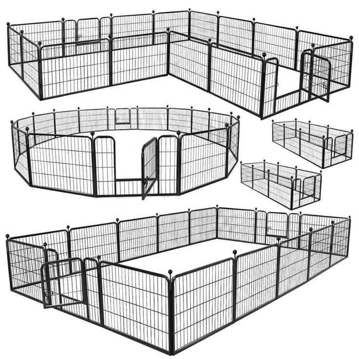 four different types of dog playpens