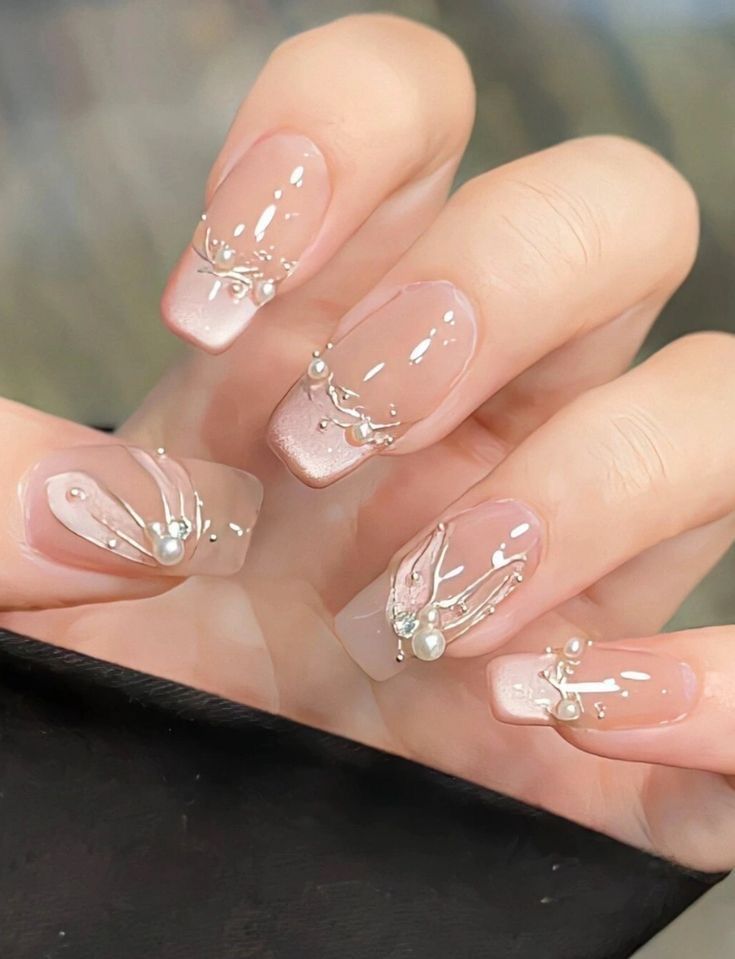 Nail Classy, Nail Elegant, Nail Simple, Nail Art Cute, Elegant Touch Nails, Nail Aesthetic, Fancy Nail Art, Aesthetic Nail, Nail Work