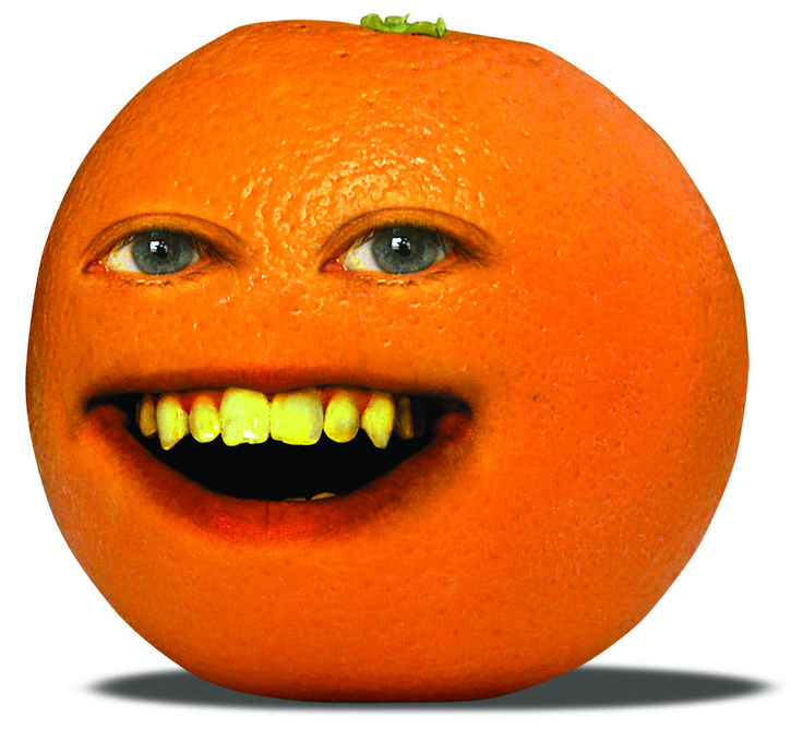 an orange with a smile on it's face