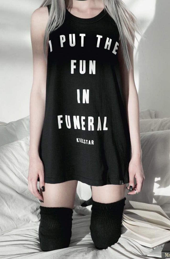 Killstar - Funeral Muscle Tank                                                                                                                                                                                 More Emo Mode, Killstar Clothing, Look Grunge, Goth Outfit, Tokyo Street Fashion, Hipster Grunge, Emo Fashion, Short Dresses Casual, Tank Girl