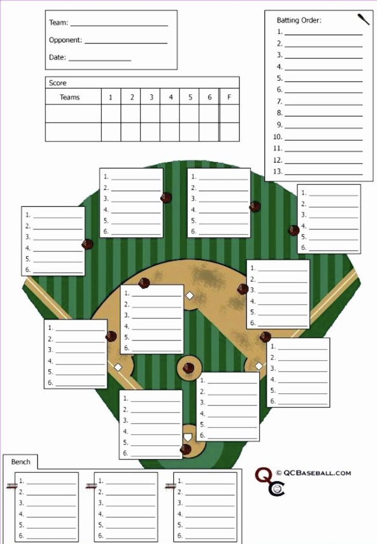 a printable baseball game plan is shown