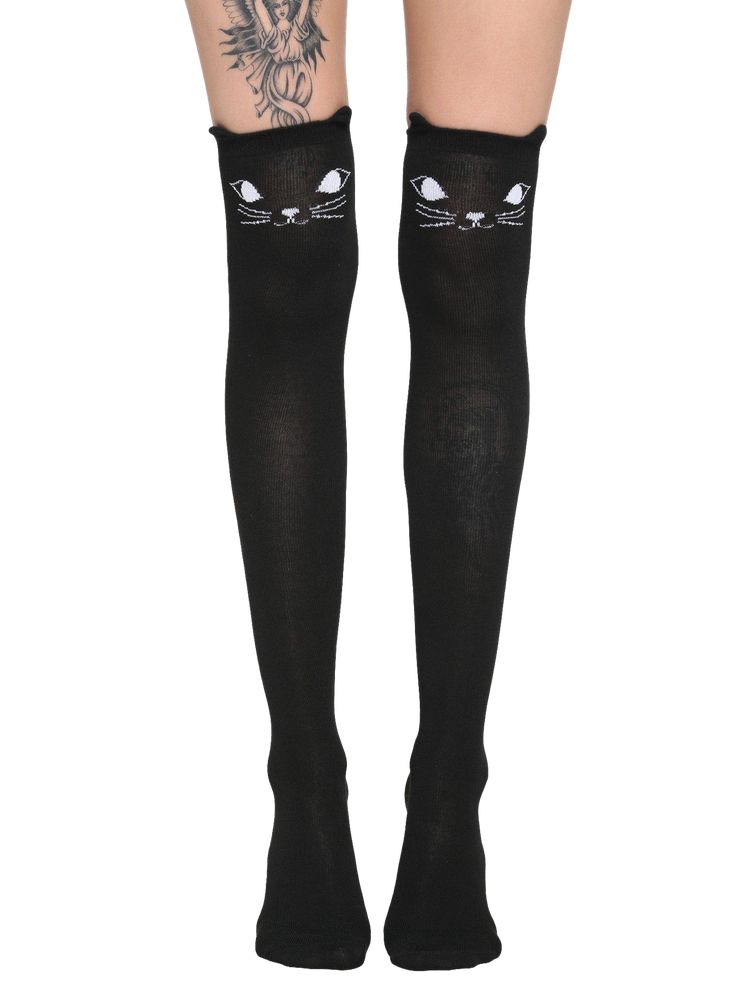 Yeah we need these socks right meow! Add the purrfect touch to your outfit with these over-the-knee socks featuring a black cat face at the knee tail at the back and 3D plush ears up top. Look below for some toe beans too! Black Cat Face, Toe Beans, Long Cat, Cat Socks, A Black Cat, Over The Knee Socks, Girls Socks, Knee Socks, Socks And Tights