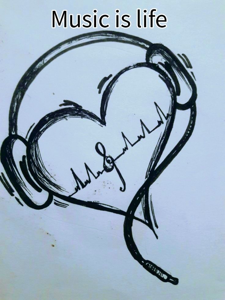 a drawing of a heart with a stethoscope on it