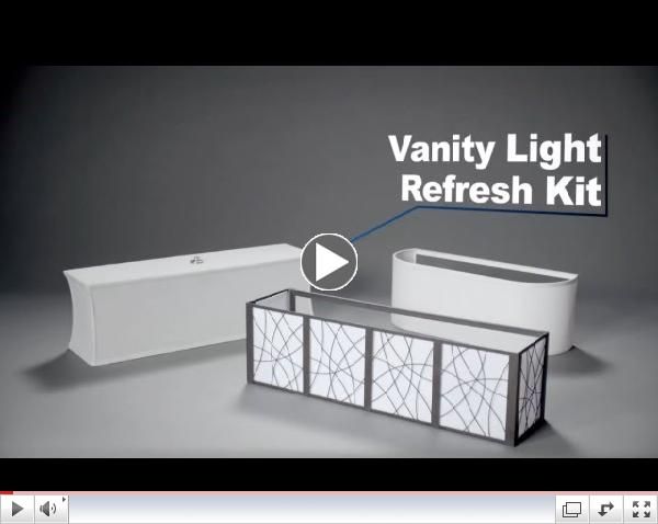 the vanity light refresh kit is white