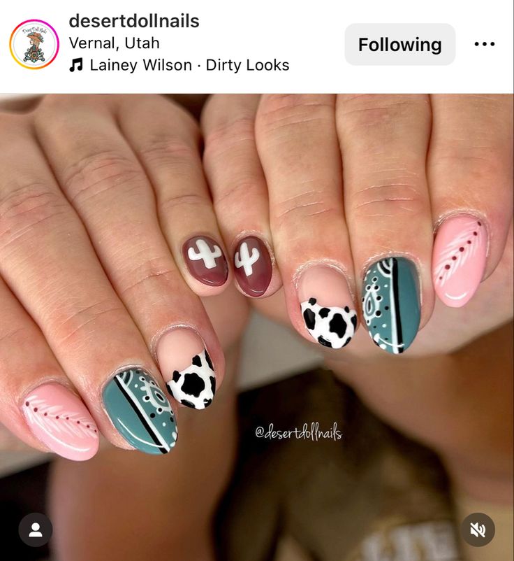 Country Girl Nails, Western Nail Art, Rodeo Nails, Summer Cowboy, Cowboy Nails, Western Nails, Boho Nails, Country Nails, Retro Nails