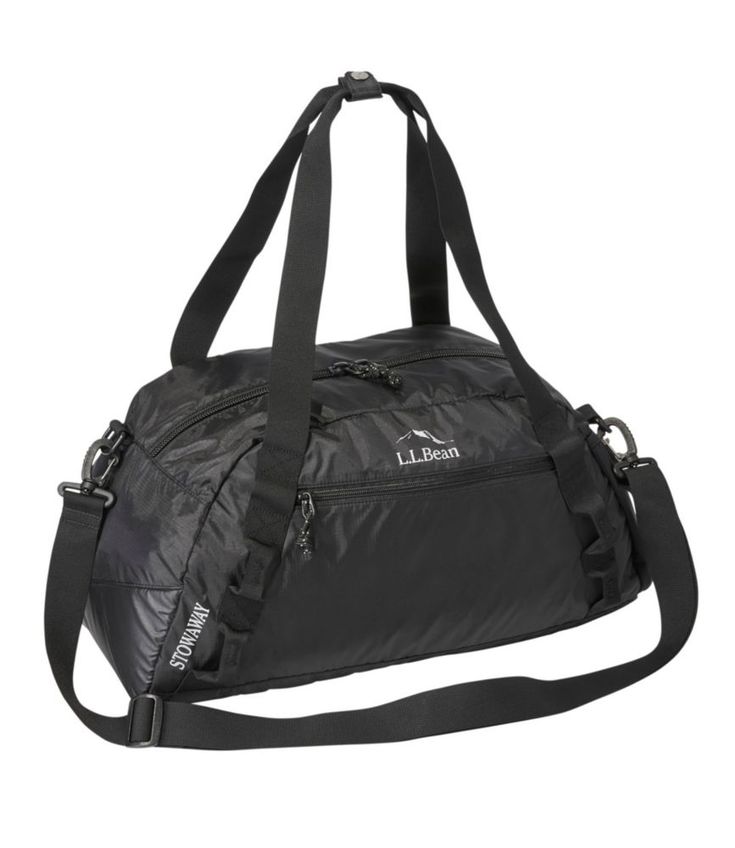 a black duffel bag on a white background