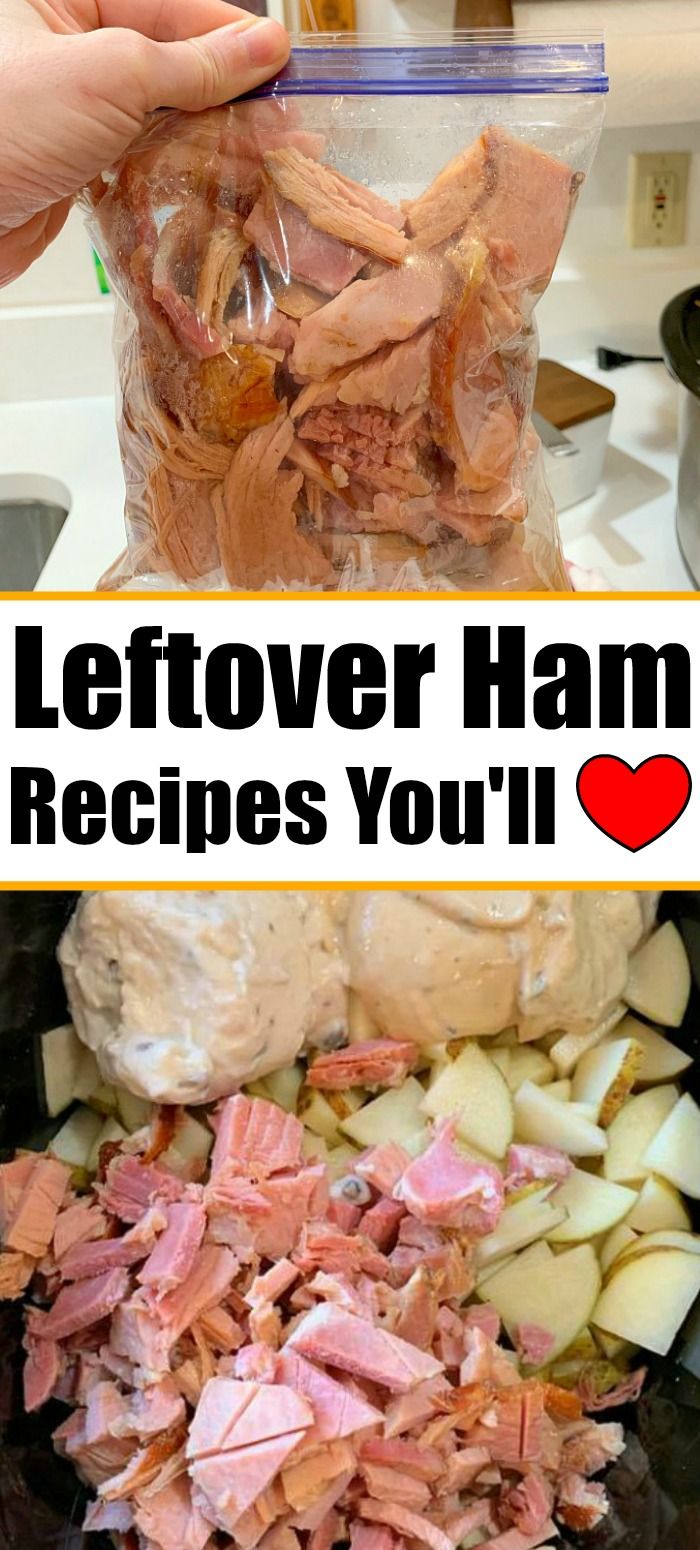 two pictures with the words leftover ham recipes you'll love