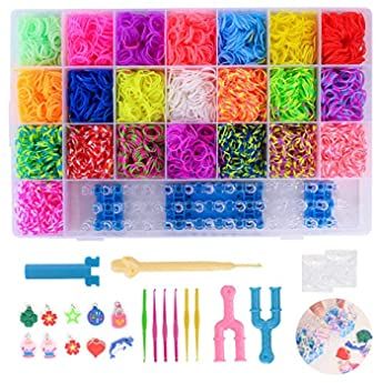 an assortment of colorful plastic beads and tools