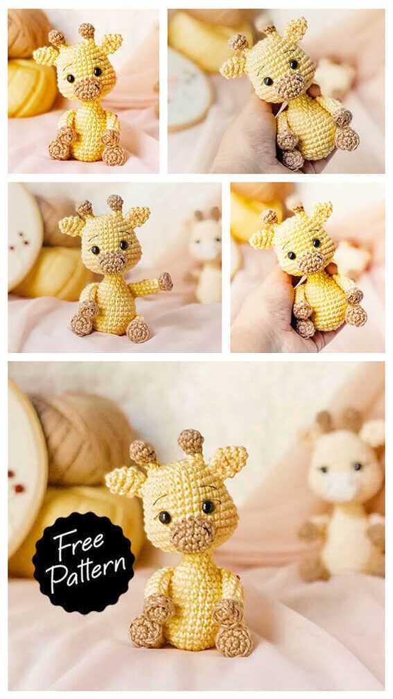 Free Crochet Sweet Giraffe Jemmy Amigurumi Pattern Amigurumi Gorilla, Mini Amigurumi Free Pattern, Small Crochet Animals, Crochet Free Patterns, Crochet Baby Boots, Giraffe Crochet, Pola Amigurumi, Mini Crochet, Crochet Animals Free Patterns