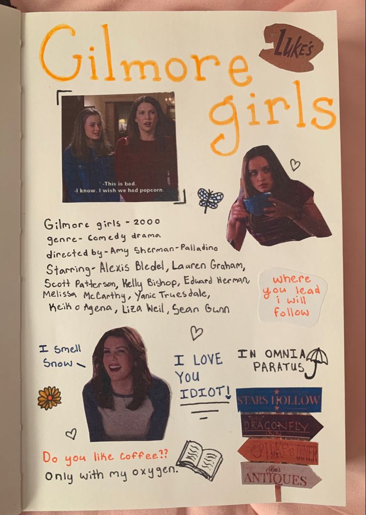 Rory Gilmore Journal, Gilmore Girls Journal Page, Gilmore Girls Bullet Journal, Gilmore Girls Journal, Journal Inspiration Writing, Bulletin Journal Ideas, Pretty Journals, Writing Therapy, Art Journal Therapy