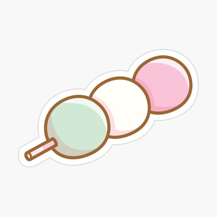 three different colored lollipops sticker on a white background, one is pink and the other is green