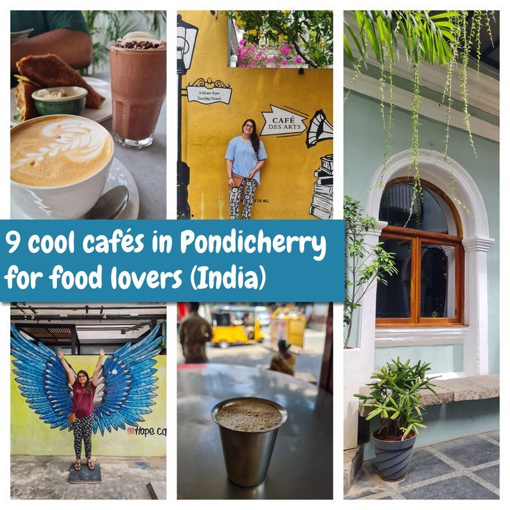 Pondicherry is an amazing town in the South of India filled with the coolest cafes. From French to Indian cuisines. These are the 9 best ones! South Indian Cafe, Indian Cafe, Pondicherry India, Food Street, Pondicherry, Cool Cafe, Street Food, Food Lover, The South