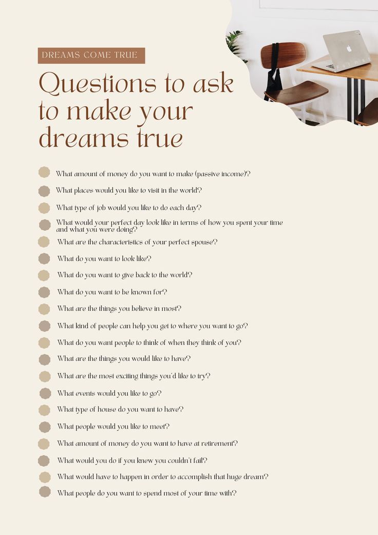 the question is to make your dreams true