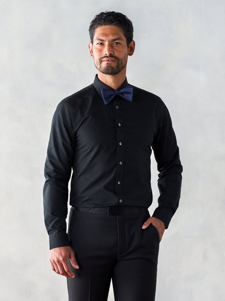 Black Slim Fit Dress Shirt For Semi-formal Occasions, Elegant Black Slim Fit Dress Shirt, Black Slim Fit Shirt For Formal Occasions, Formal Black Slim Fit Shirt, Black Fitted Formal Shirt, Black Cotton Shirt For Office, Black Fitted Button-up Dress Shirt, Fitted Black Button-up Dress Shirt, Elegant Black Dress Shirt For Semi-formal Occasions