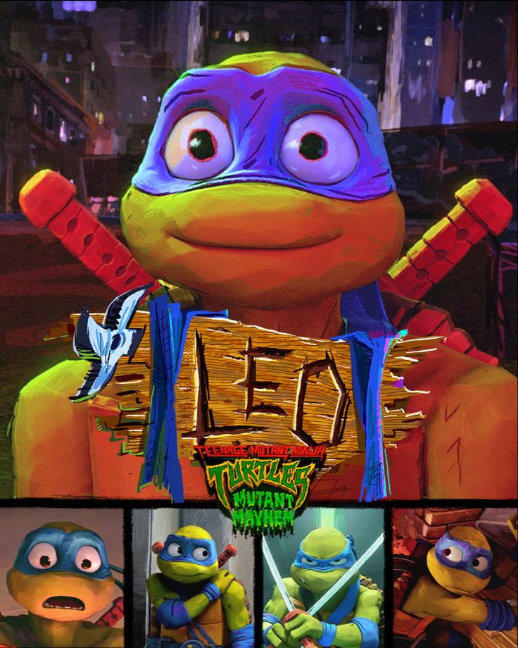 teenage mutant ninja turtles are featured in this animated poster for the movie teenage mutant ninja turtles