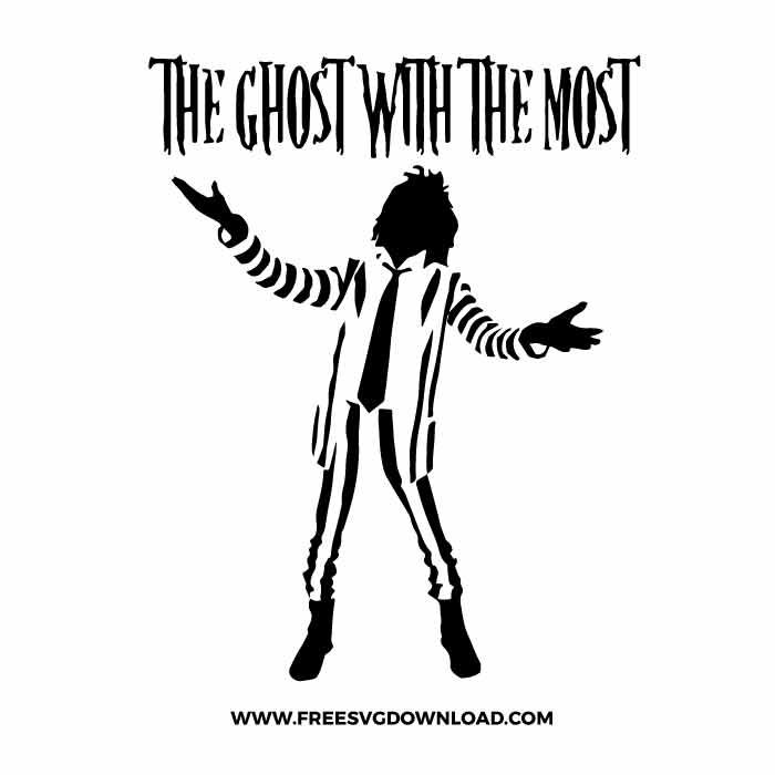 the ghost with the most is shown in black and white, on a white background