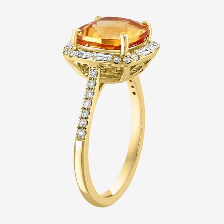 Ring Style: Cocktail Rings, Halo RingsFeatures: Quick ShipDiamond Clarity: I1-I2Setting: ProngShape: CushionStone Cut: CushionDiamond Color: H-IMetal Color: YellowRing Gallery Height: 7.3mmRounded Carat Weight: 3/8 Ct. T.w.Care: Wipe CleanStone Type: 34 Natural Diamond, 1 Genuine CitrineAuthenticity: Genuine StoneBirthstone: November BirthstoneMetal: 14k GoldCountry of Origin: Imported Yellow Gold Sapphire Ring With Halo Diamond Design, Yellow Gold Topaz Ring With Diamond Baguette Cut, Yellow Gold Baguette Cut Diamond Topaz Ring, Yellow Gold Sapphire Ring With Halo Setting, Yellow Gold Sapphire Ring With Halo Design, Fine Jewelry Yellow Gold Sapphire Ring With Halo Setting, Yellow Gold Diamond Halo Ring With Gemstone, Fine Jewelry Yellow Gold Ruby Ring With Halo Design, 14k Yellow Gold Sapphire Ring With Halo