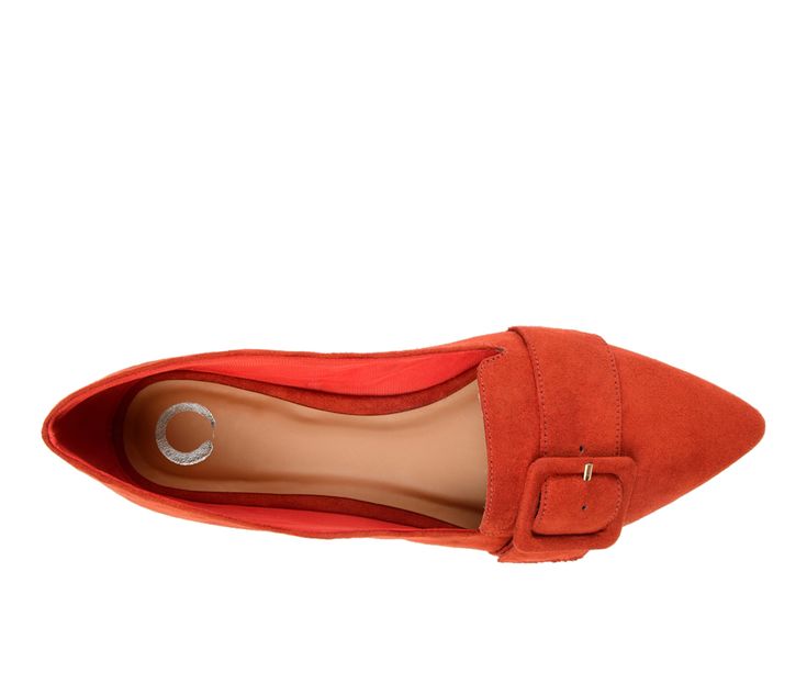 It�s back to school season, and the Audrey loafer is calling our name. This adorable loafer by Journee Collection is perfect for the upcoming season. It comes in 5 beautiful colors and features a pointed toe design with a chunky square buckle. The thick strap across the toe and the slip-on style easily makes the Audrey loafer a favorite. Faux suede upper,Slip-on entry,Flat heel,Pointed toe,Padded insole for added comfort,Flexible rubber outsole,Square buckle and strap detail for added style | Wo Red Sole Slip-on Flats For Work, Red Almond Toe Slip-on Loafers, Slip-on Flats With Red Sole, Closed Toe, Yellow Slip-on Closed Toe Flats, Luxury Slip-on Flats With Red Sole, Office Flats, School Season, Shoe Carnival, Journee Collection