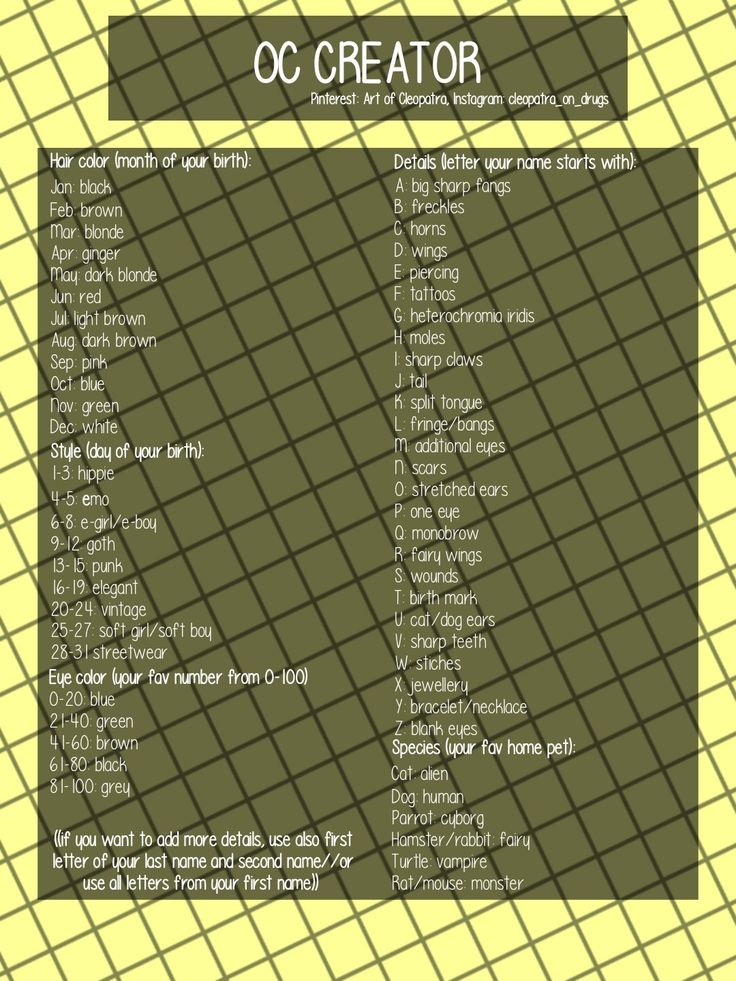 an image of a computer screen with the words oc creator on it