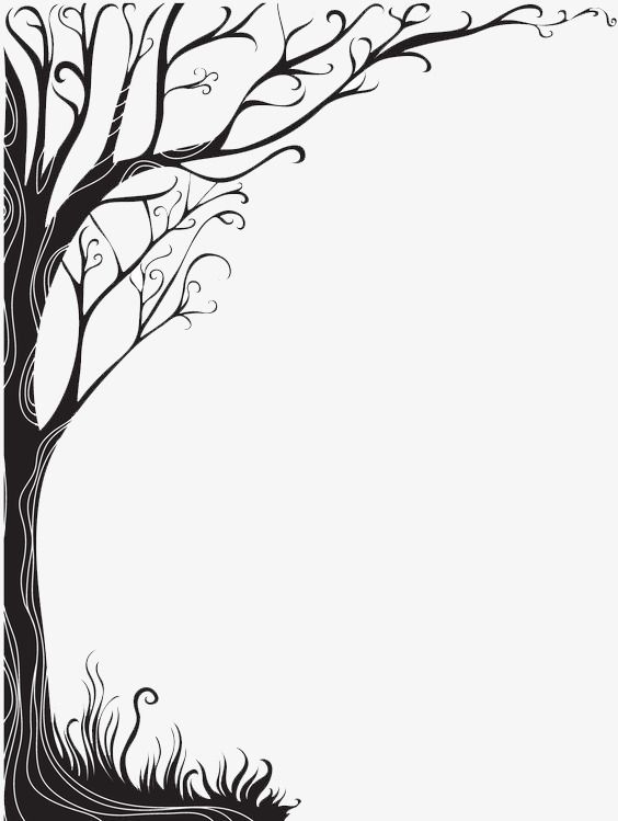 a black and white drawing of a tree