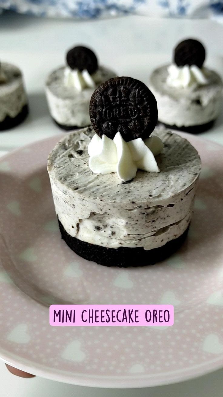 mini cheesecake oreo cookies on a plate