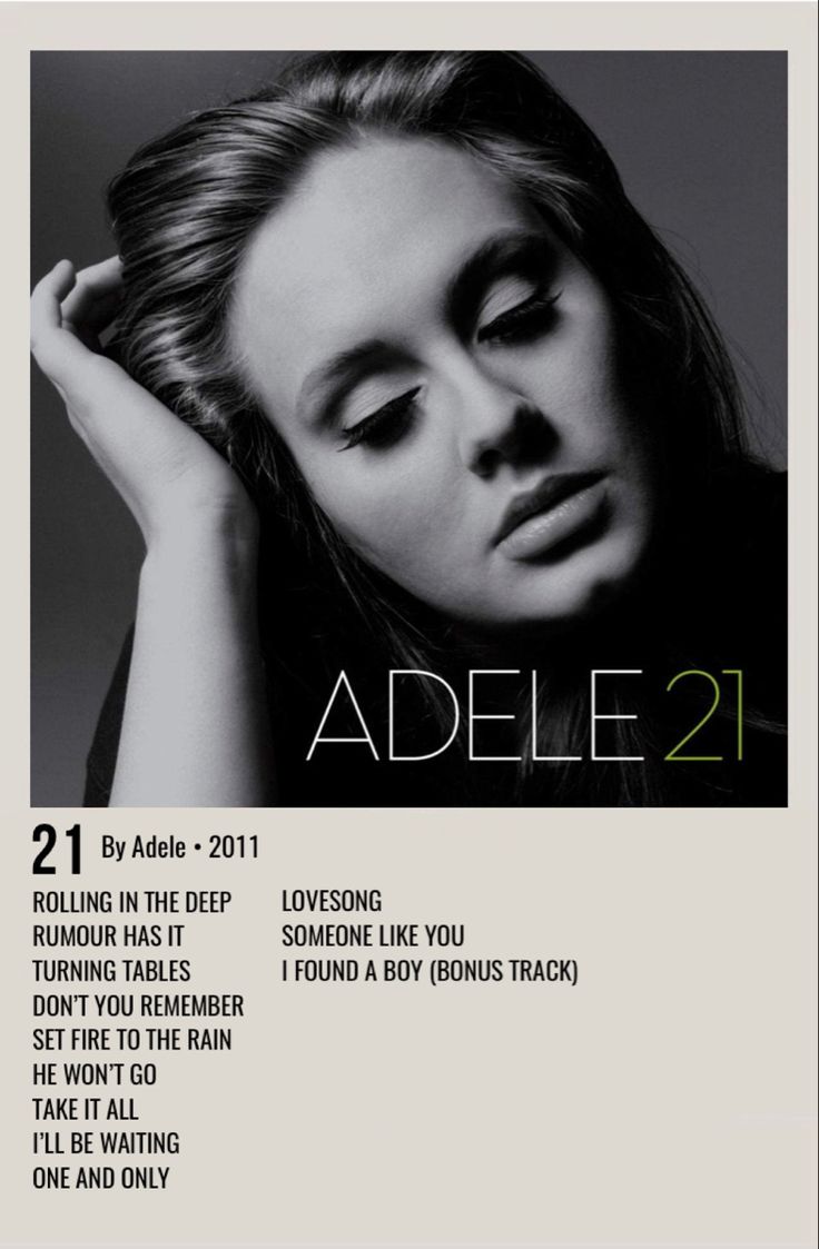 a woman with her hand on her head and the words adele 21 written below it