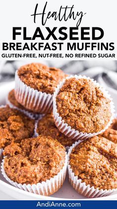 healthy breakfast muffins on a plate with text overlay