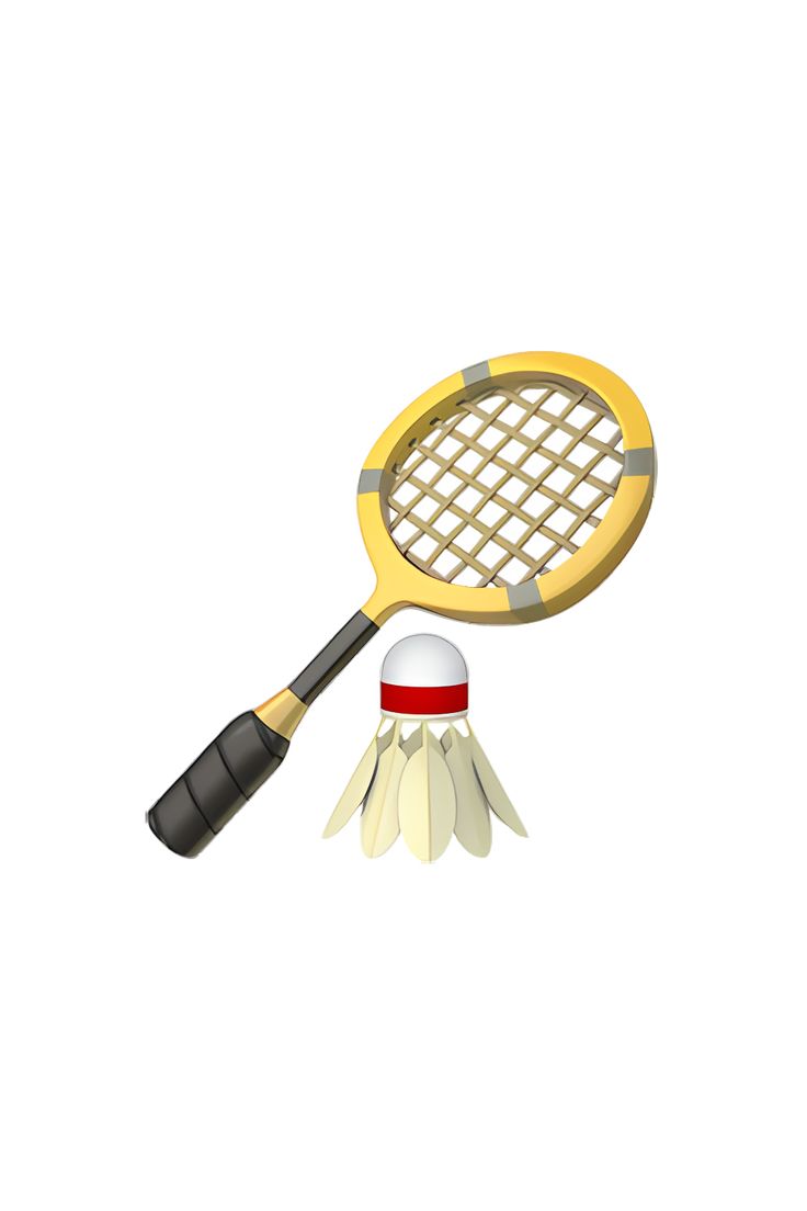 a tennis racket and shuttle on a white background