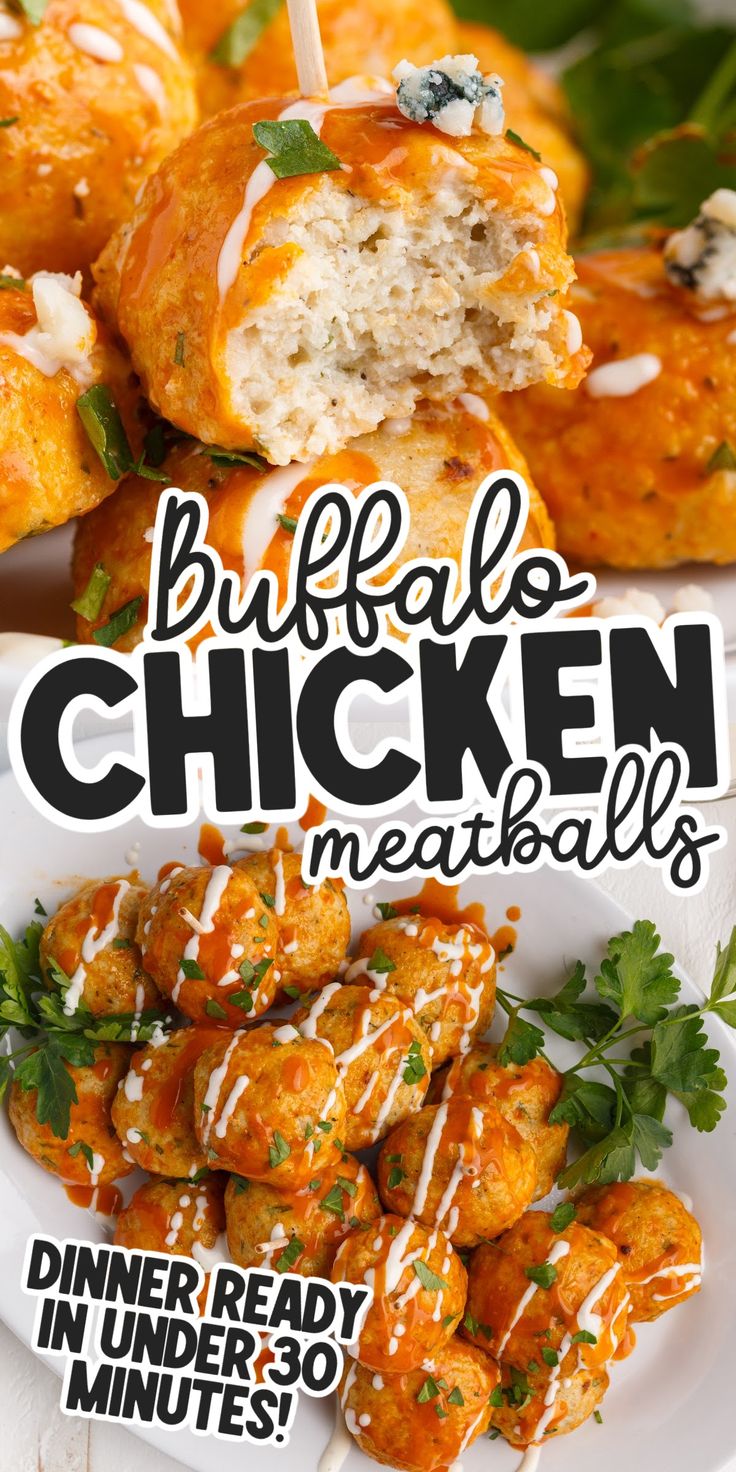 the cover of buffalo chicken meatballs is shown