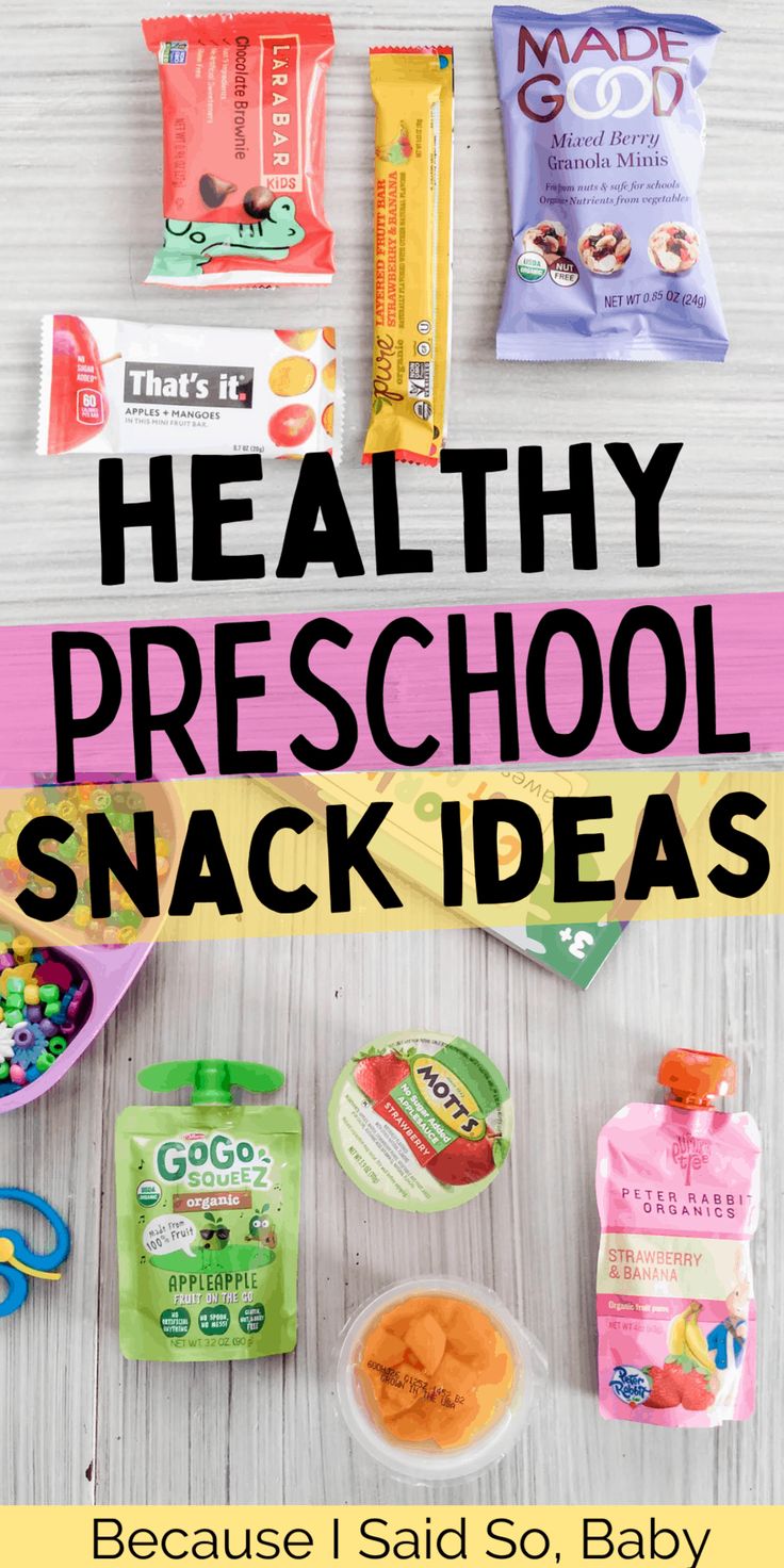 healthy pre school snack ideas with text overlay