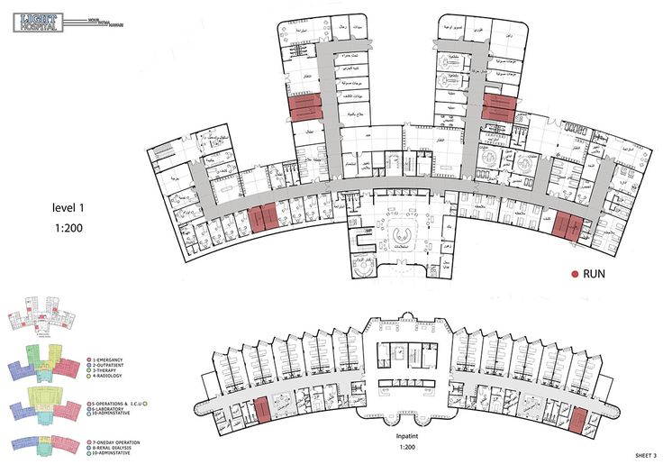 the floor plan for an apartment building with two floors and three levels, including several rooms