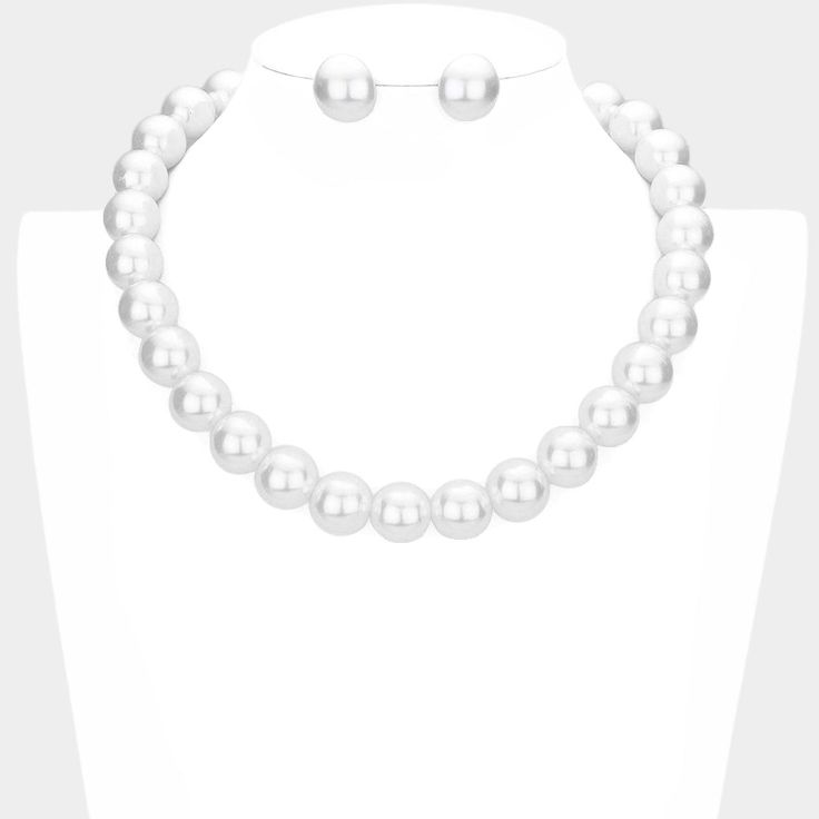 Pearl Necklace Set Style: 198686 Color: White Necklace Size : 16" + 3" L Décor Size : 0.5" L Earring Size : 0.6" L Pearl Necklace Set, Set Style, White Necklace, Necklace Size, Necklace Sizes, Necklace Set, Jewelry Sets, Pearl Necklace, Size 16