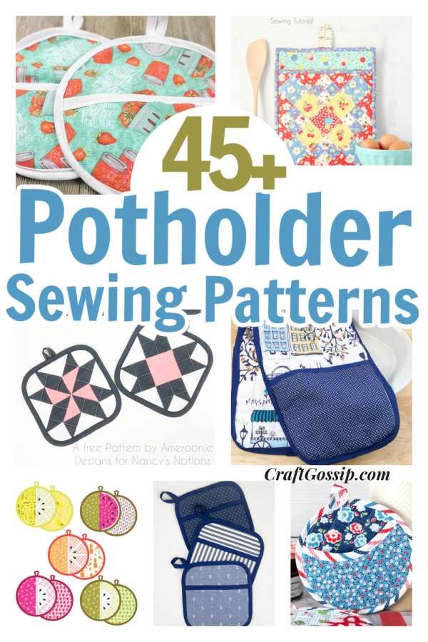 the cover of 45 potholders sewing patterns