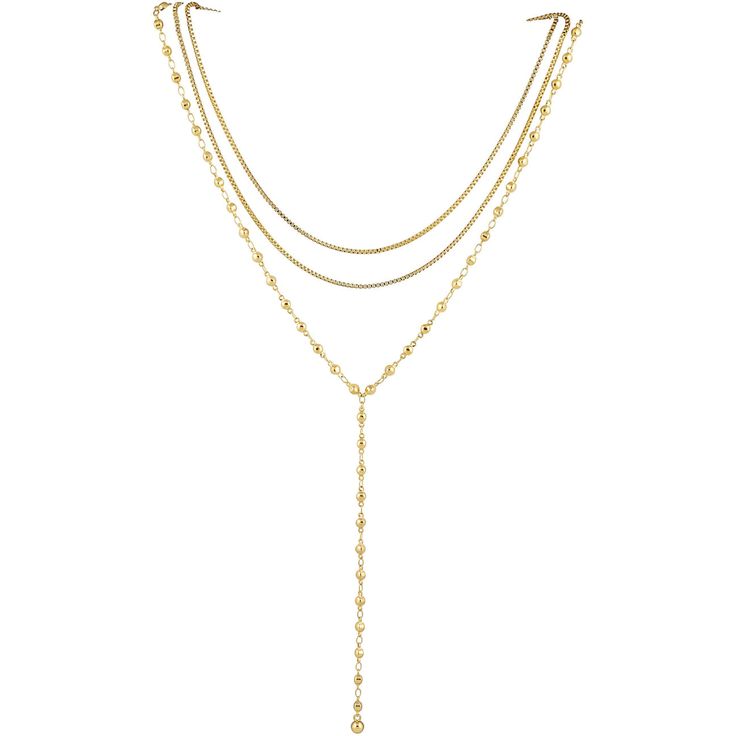 18k gold plated over stainless steel 3 in 1 necklace with 2 in extender. Jewelry Care Materials used in all Jessica Hannesson jewelry pieces are selected to ensure the best quality possible. Jewelry by nature needs to be cared for appropriately. Here are a few recommendations to ensure that your jewelry will last:-To prevent discoloration, avoid substances such as perfume and other chemicals when wearing our jewelry. -Our jewelry is Sterling Silver or stainless steel with 18k Gold Plating. An ex Gold Lariat Necklace, Preppy Jewelry, Trendy Boutique, Multi Layer Necklace, Jewelry Lookbook, Stacked Jewelry, Dream Jewelry, Lariat Necklace, Gold Filled Jewelry